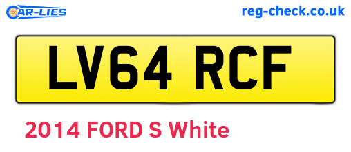 LV64RCF are the vehicle registration plates.