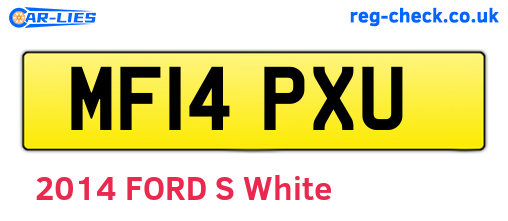 MF14PXU are the vehicle registration plates.