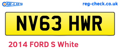 NV63HWR are the vehicle registration plates.