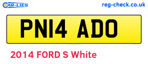 PN14ADO are the vehicle registration plates.