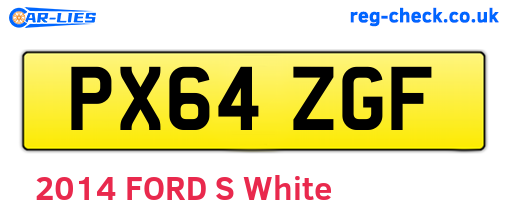 PX64ZGF are the vehicle registration plates.