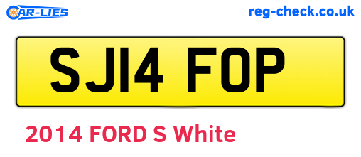 SJ14FOP are the vehicle registration plates.