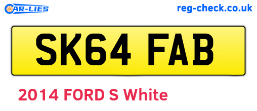 SK64FAB are the vehicle registration plates.