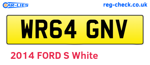 WR64GNV are the vehicle registration plates.