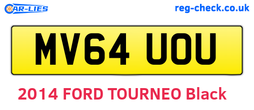 MV64UOU are the vehicle registration plates.
