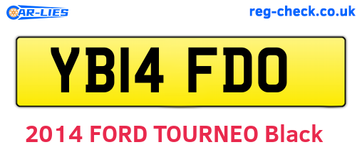 YB14FDO are the vehicle registration plates.