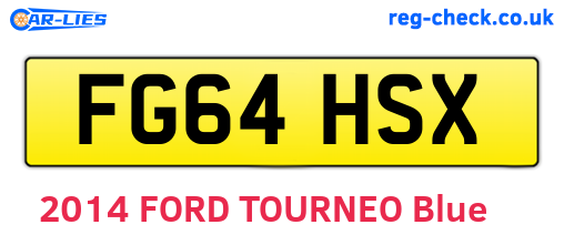 FG64HSX are the vehicle registration plates.
