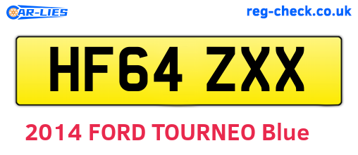 HF64ZXX are the vehicle registration plates.
