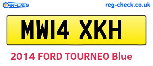 MW14XKH are the vehicle registration plates.