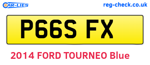 P66SFX are the vehicle registration plates.
