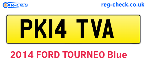 PK14TVA are the vehicle registration plates.
