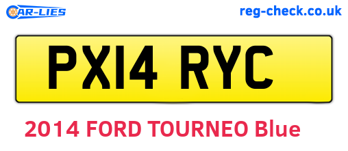 PX14RYC are the vehicle registration plates.
