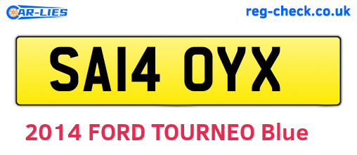 SA14OYX are the vehicle registration plates.