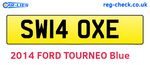 SW14OXE are the vehicle registration plates.