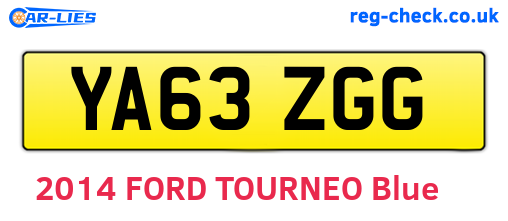 YA63ZGG are the vehicle registration plates.