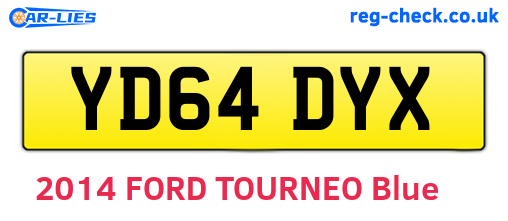 YD64DYX are the vehicle registration plates.