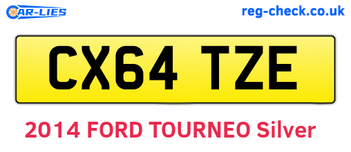 CX64TZE are the vehicle registration plates.