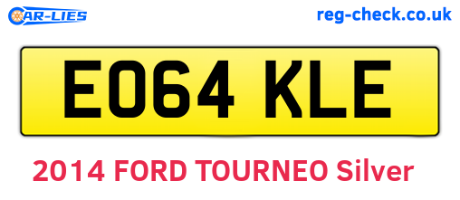 EO64KLE are the vehicle registration plates.