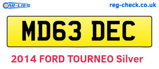 MD63DEC are the vehicle registration plates.