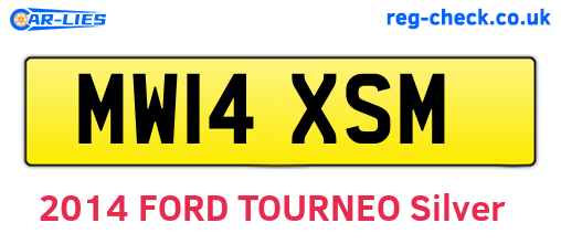 MW14XSM are the vehicle registration plates.
