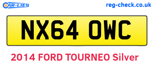 NX64OWC are the vehicle registration plates.