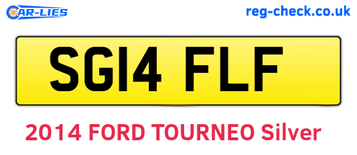 SG14FLF are the vehicle registration plates.