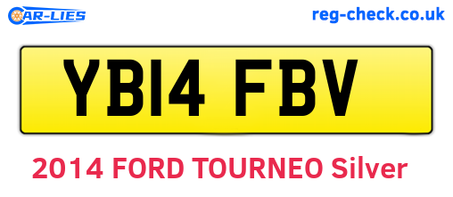 YB14FBV are the vehicle registration plates.