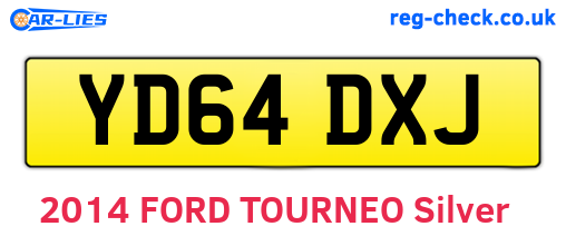 YD64DXJ are the vehicle registration plates.