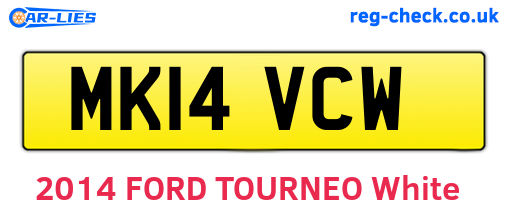 MK14VCW are the vehicle registration plates.