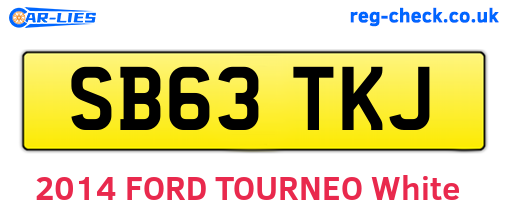 SB63TKJ are the vehicle registration plates.