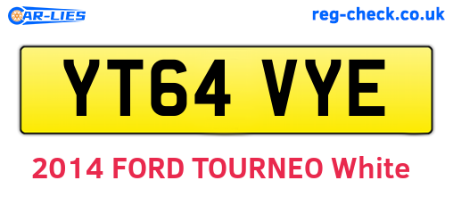 YT64VYE are the vehicle registration plates.
