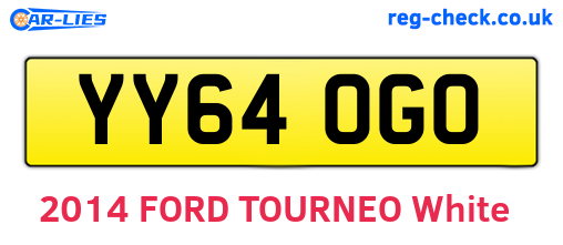 YY64OGO are the vehicle registration plates.