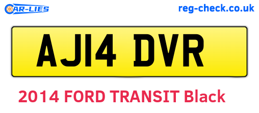AJ14DVR are the vehicle registration plates.