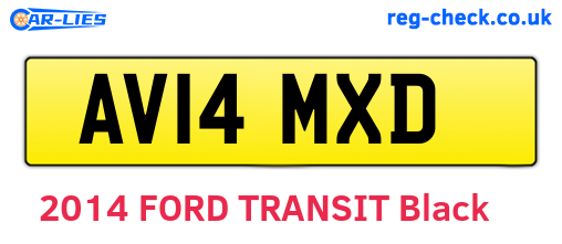 AV14MXD are the vehicle registration plates.