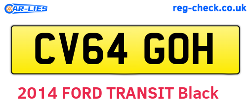 CV64GOH are the vehicle registration plates.
