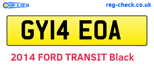 GY14EOA are the vehicle registration plates.
