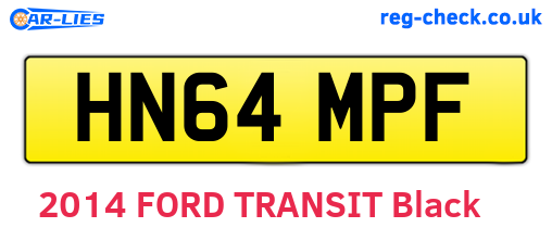 HN64MPF are the vehicle registration plates.
