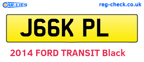 J66KPL are the vehicle registration plates.
