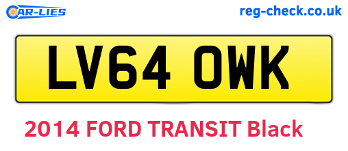 LV64OWK are the vehicle registration plates.