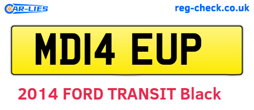 MD14EUP are the vehicle registration plates.
