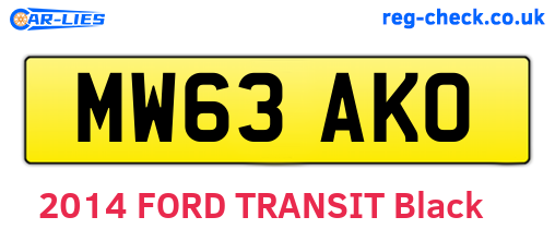 MW63AKO are the vehicle registration plates.