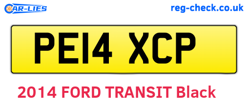 PE14XCP are the vehicle registration plates.