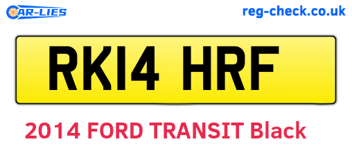 RK14HRF are the vehicle registration plates.