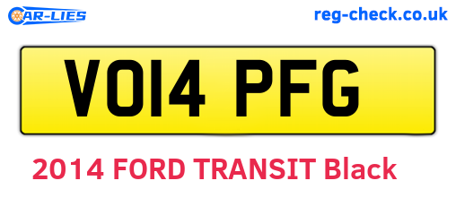 VO14PFG are the vehicle registration plates.