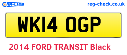 WK14OGP are the vehicle registration plates.