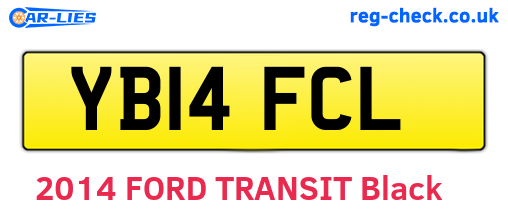 YB14FCL are the vehicle registration plates.