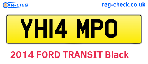 YH14MPO are the vehicle registration plates.
