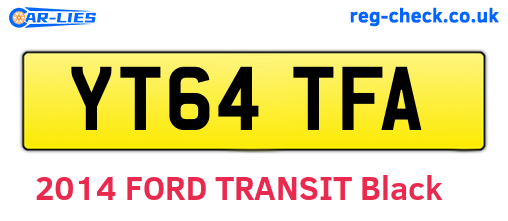 YT64TFA are the vehicle registration plates.