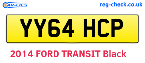 YY64HCP are the vehicle registration plates.