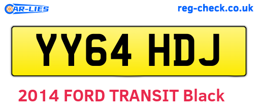 YY64HDJ are the vehicle registration plates.